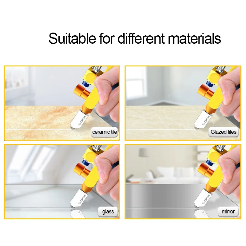 8 шт. Профессиональный легкий скользящий резак для стеклянной плитки 2 в 1