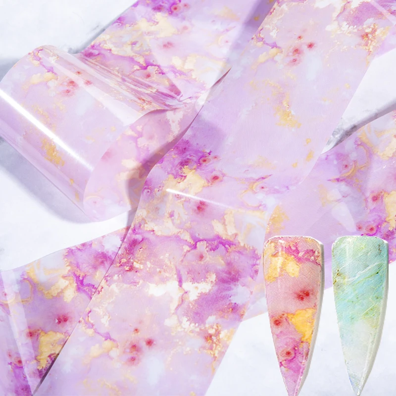 LOVCARRIE мраморные наклейки для дизайна ногтей розовые синие переводная фольга