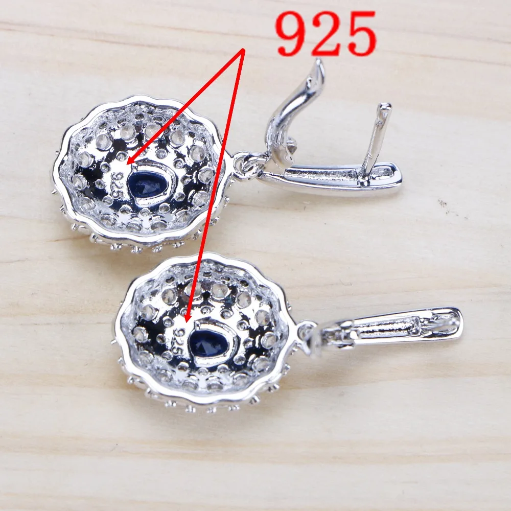 Набор свадебных ювелирных изделий из голубого CZ камня свадебные серьги для