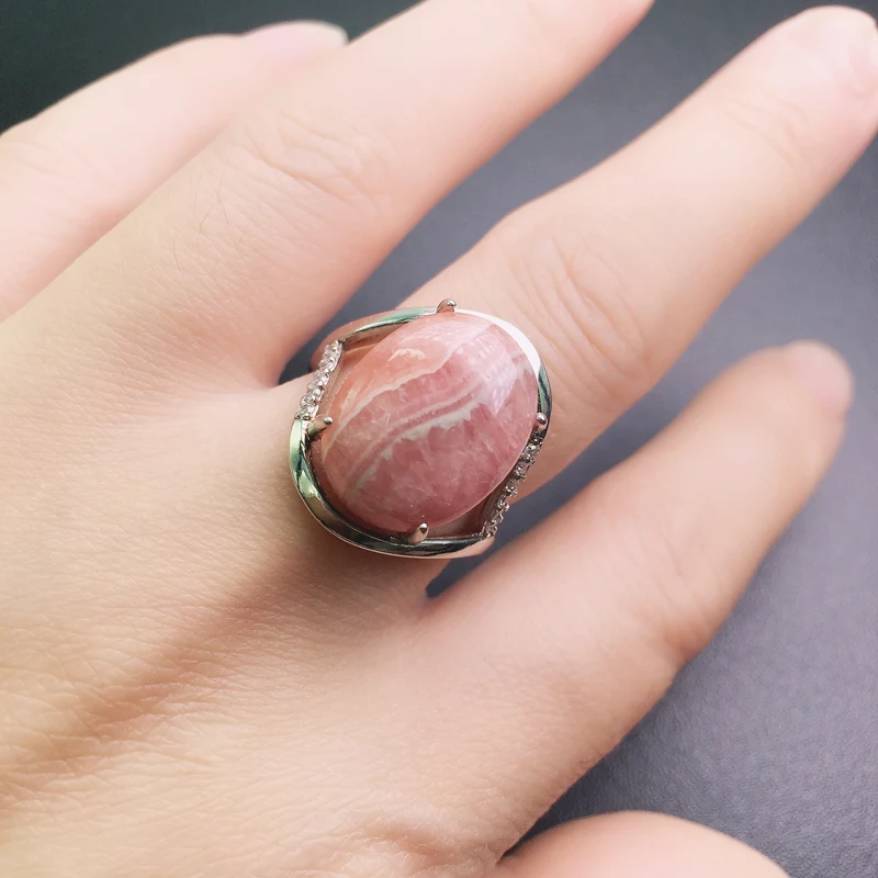 Женское кольцо из родохрозита серебра 925 пробы | Украшения и аксессуары