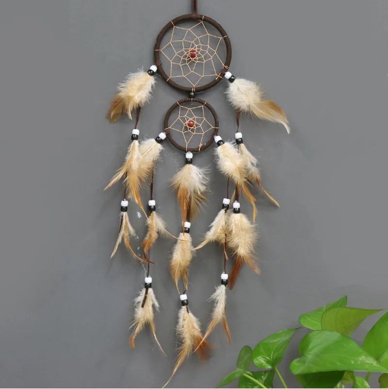 Винтажное украшение для дома ретро перо Ловец снов круглые перья настенные