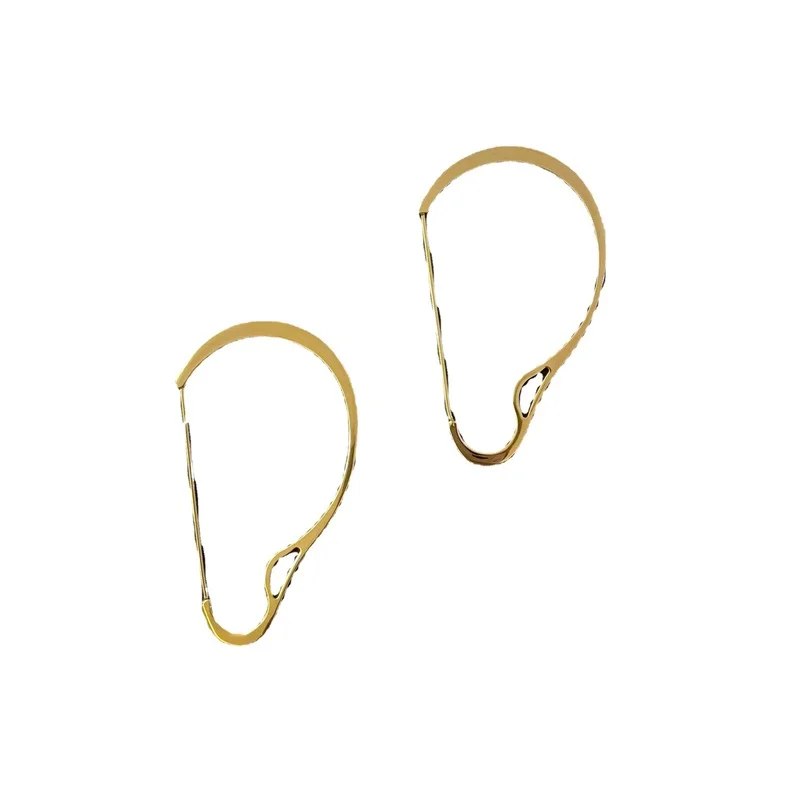 

LOVOACC Charming Hollow Paperclip Earrings for Women Gold Silver Color Metallic Curved Keychain Bow and Arrow Hoop Earrings 2021