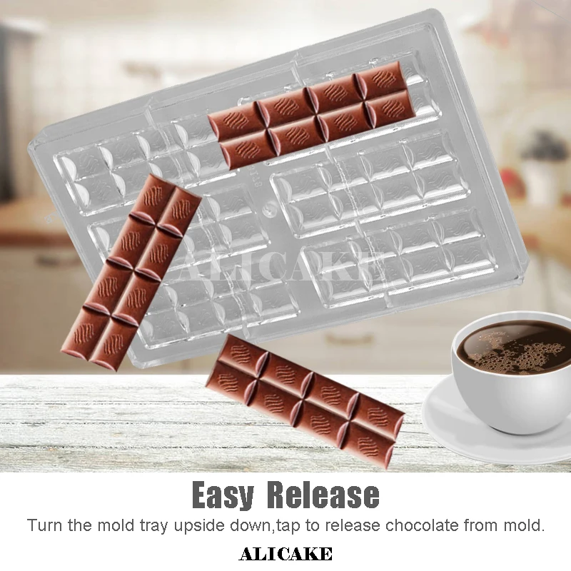 1-3Pcs Set Polycarbonate Chocolate Molds Bar Tray Form for Moulds Plastic Baking Mold Pastry Bakeware Tools | Дом и сад
