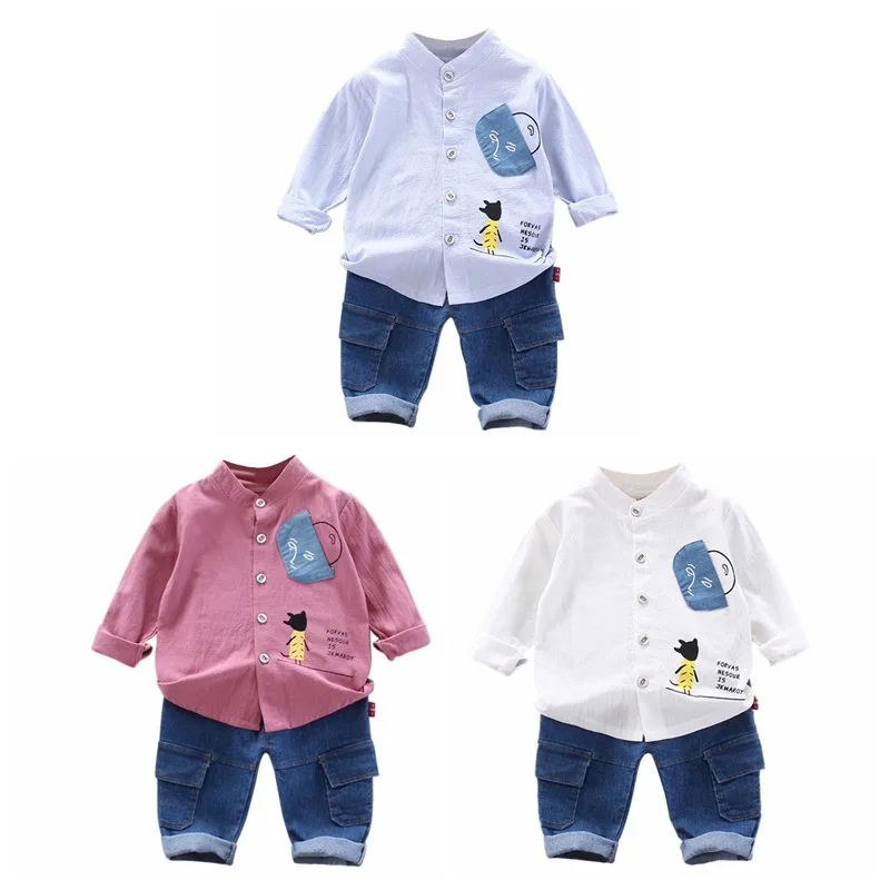 

Autumn Baby Boys Girls Clothes Sets Children Cotton Print Long Sleeves Pants Toddler Fashion Clothing Kids Tracksuits