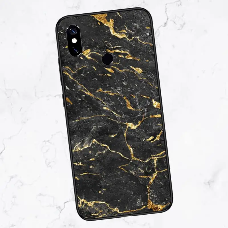 

Black gold marble pattern Phone Case For Xiaomi Mi A1 A2 5 6 6PLUS 8 9 SE Lite MIX 2 2S MAX 2 3 Pocophone F1