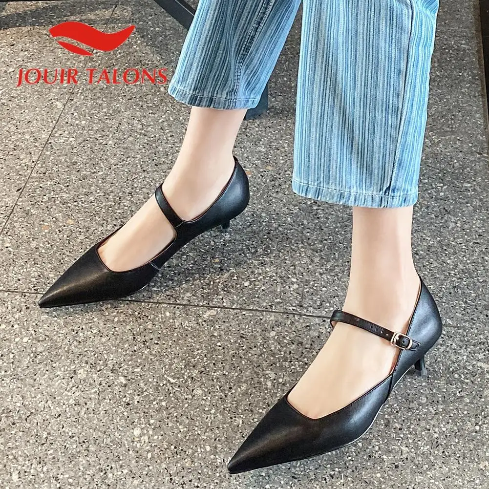 

JOUIR TALONS Dropship Genuine Leather Women Sandals Thin Heels Pointed Toe Pumps Spring/Autumn Party Women Shoes