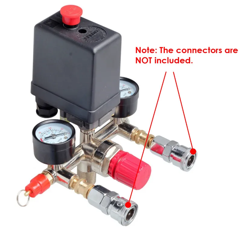 

Pressure Switch Air Valve Manifold Air Compressor Pressure Control Regulator Gauge Regulator Gauge With Quick Connector230V