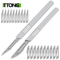 10pcs 11 23 carbon steel surgical scalpel blades 1pc handle scalpel diy cutting tool pcb repair animal surgical knife