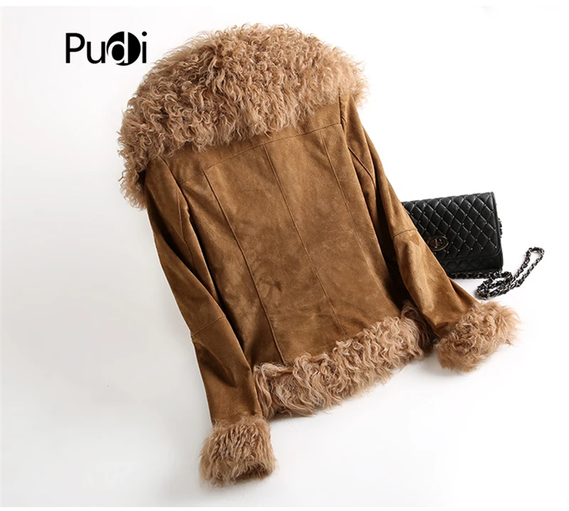 PUDI CT930 Женское зимнее теплое пальто из натурального овечьего меха, Женская куртка из натуральной свиной кожи, пальто для девочек
