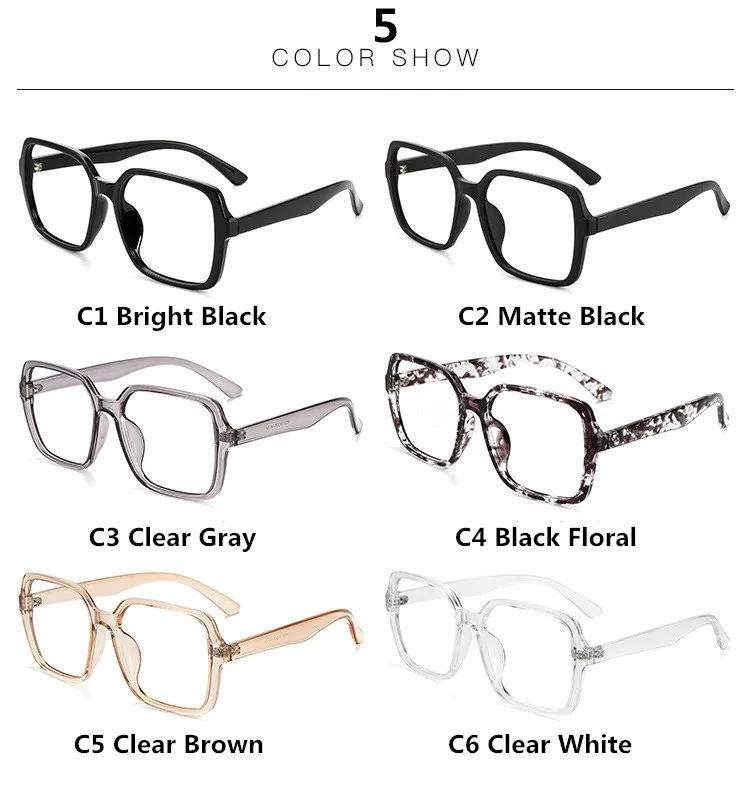 

Oversize DecorationTransparent Color Polygonal Glasses Frame Men Women Eyeglasses TR90 Glasses Frame For Male No Lens