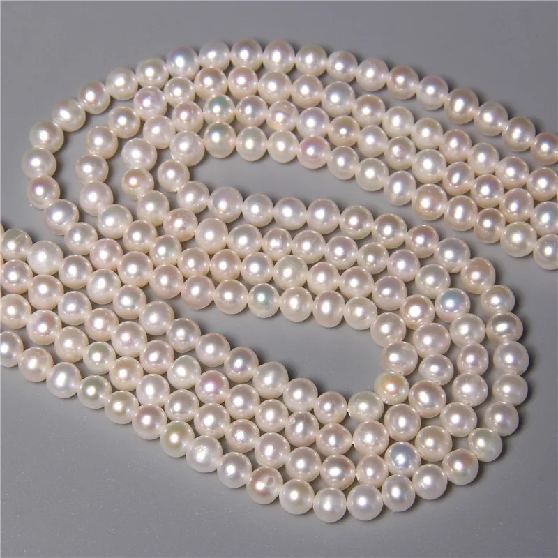 Elegant Fashion Real Round White Cultured Freshwater 5mm Pearls Beads Wholesale Natural Pearl Bead For Women Jewelry Making Hand