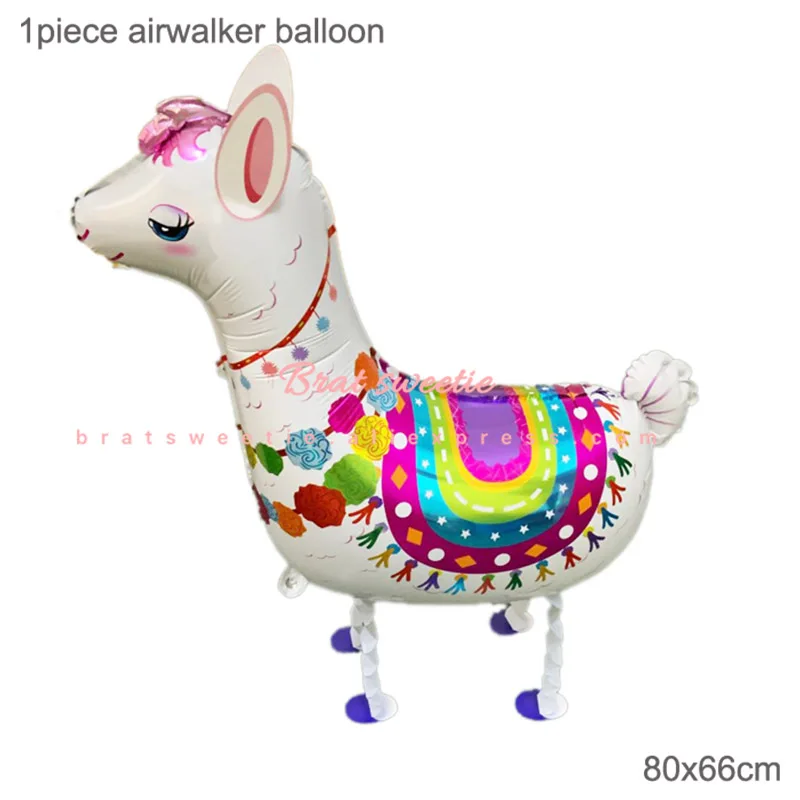 bai llama airwalker Pinata Единорог ламы воздушные шары ламы Альпака воздушный шар из фольги для вечеринок животных Baby Shower поставки с днем рождения украшения Дети - Цвет: bai llama airwalker