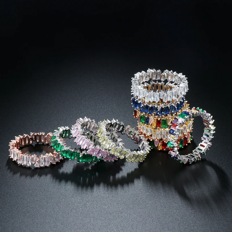 Женское свадебное кольцо Kinel обручальное в стиле панк из Дубая с кубическим