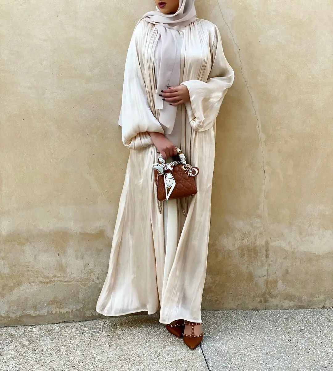 Кафтан Abayas для женщин Дубай Abaya кимоно индейка мусульманский хиджаб платье BubbleSleeve летнее макси элегантное платье кафтан мусульманская одеж...