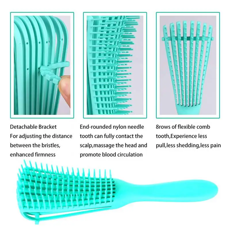 

5Pcs Detangling Hair Brush Set Detangler Brush with Edge Brush Rat Tail Comb Hair Cutting Tool Eyebrow Brush Comb Eyelash Makeup