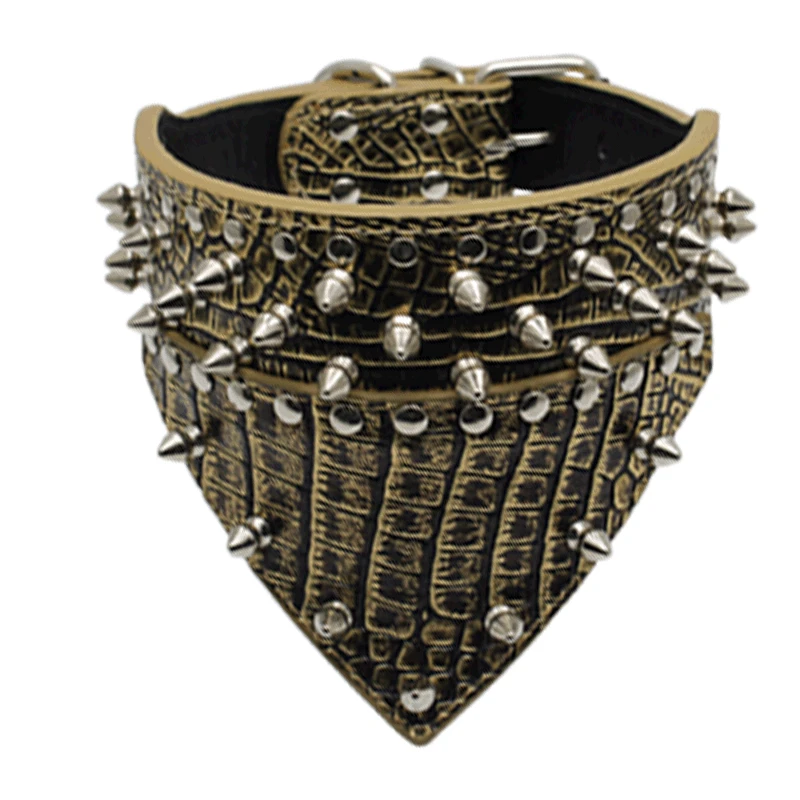 

Personality pet rivet collar large breed triangular bandage dog necklace