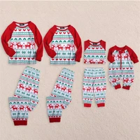 homewear family pajamas parent child suit christmas print deer family matching outfits clothing long sleeved baby girl clothes