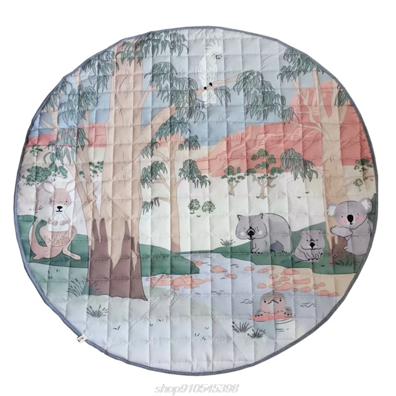 

1pc Jungle Toy Crawling Learning Area Cotton Rug Developmental Rug Jungle Round Carpet for Baby Sensory Animal A28 21 Dropship