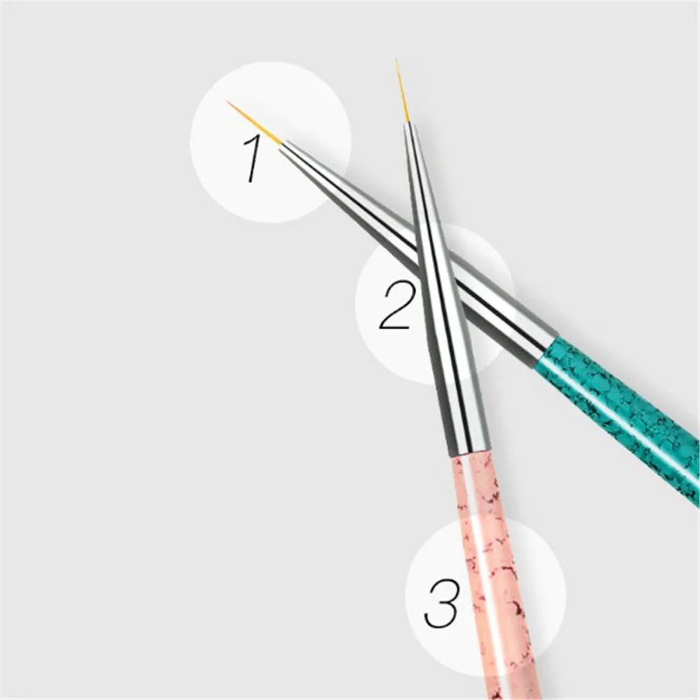 

2020 New 3 Pieces Nail Drawing PenFeathers For Calligraphy Flower Painted Carved Hook Brush Nail Pen Set Markers For Drawing
