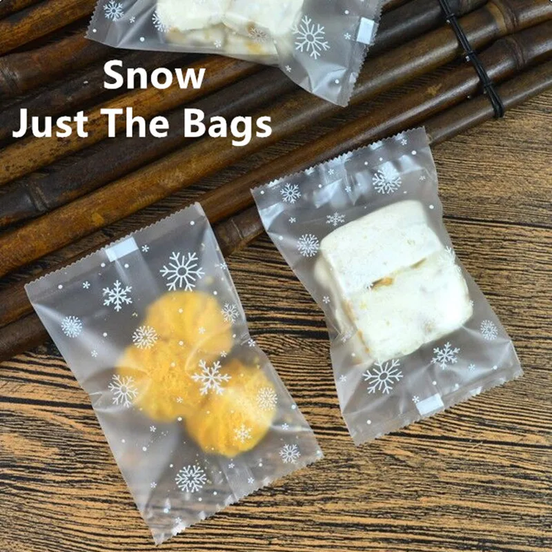 

LBSISI Life 100pcs Frosted Heart Flower Hot Seal Bag Pineapple Cake Nougat Candy Bean Christmas Package Plastic Bags With Bottom