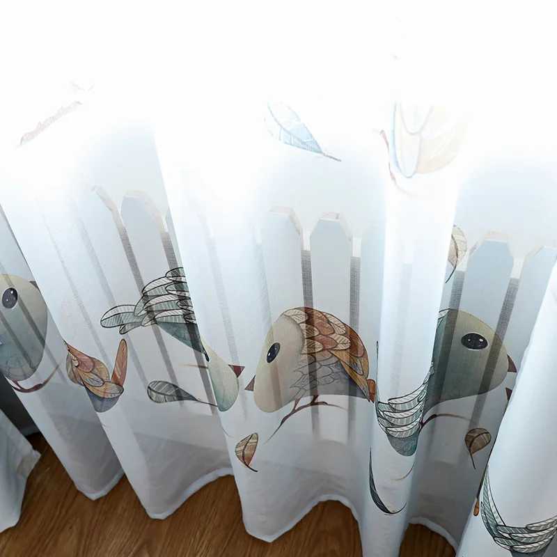 Шторы с принтом птицы милый дом для детей детская комната мультфильм простой
