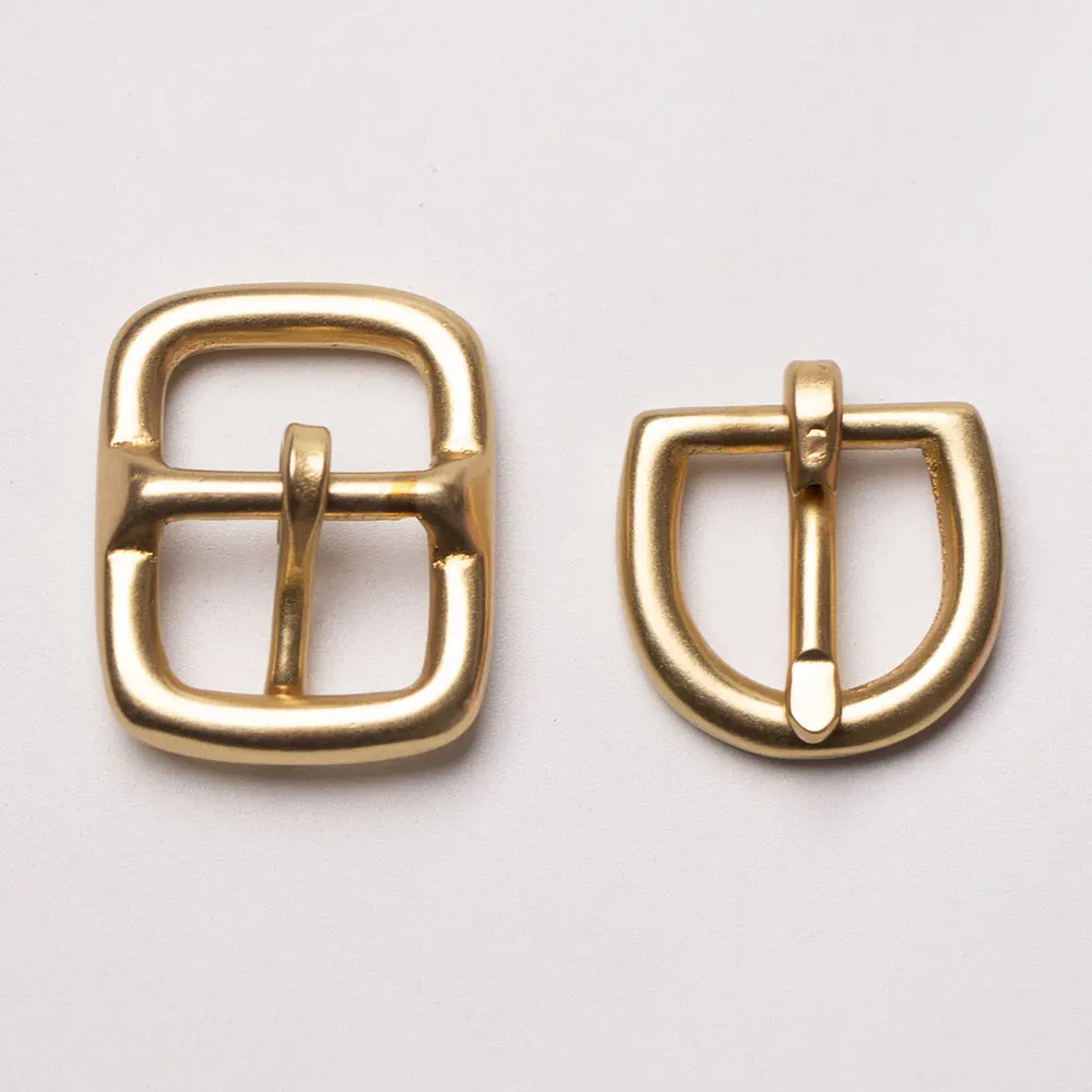 Однотонная латунная пряжка для ремня Пряжка каблука с одним язычком полупряжка