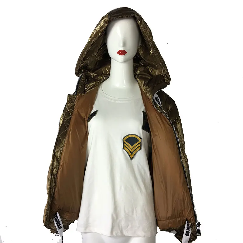 

Golden winter fashion thickness white duck down jacket for unisex
