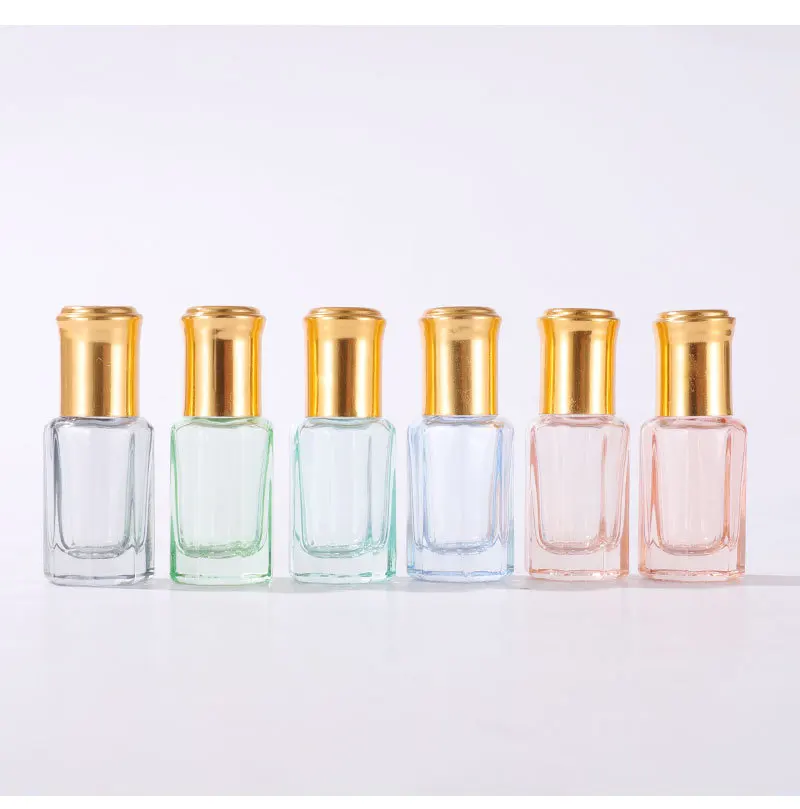 3-12 мл цветные толстые Восьмиугольные стеклянные бутылки с рулоном флаконы для