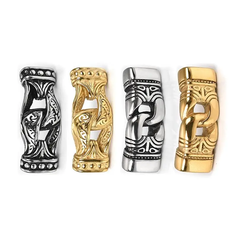 Винтажные тотемные соединители для замка из нержавеющей стали мужчин кожаный