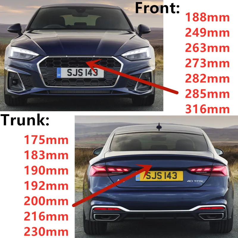 

4 Ring ABS Silver Black Car Hood Front Bonnet Grill Rear Trunk Emblem Logo Badge Sticker Decal For A3 A4 A5 A6 A7 Q2 Q3 Q5 Q8 TT