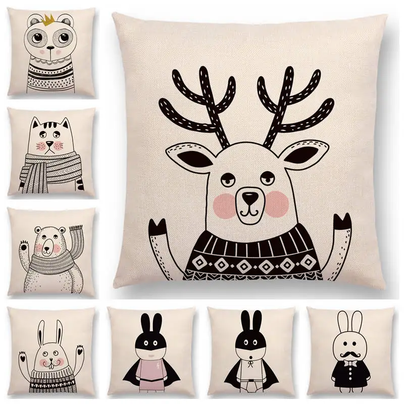 Новый простой цветной чехол в скандинавском стиле с милыми животными медведем