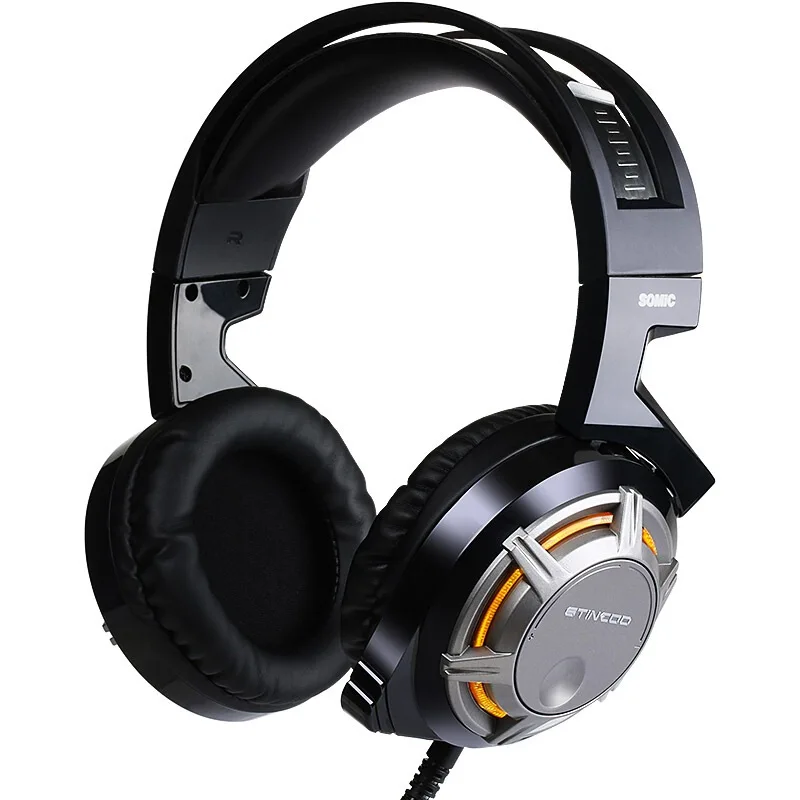 SOMIC G926 USB игровая гарнитура светодиодный свет 7,1 объемный звук Игровые наушники с микрофоном для ПК/PS4 игры
