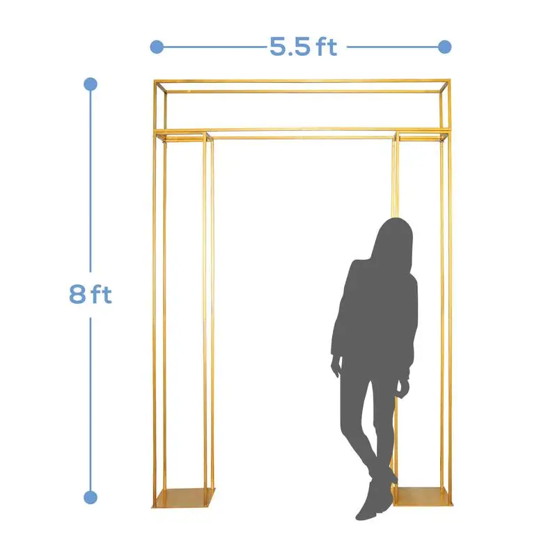 

Gold metal rectangular endless frame wedding arch / trendy aleter arch 7ft tall X 5 ft wide