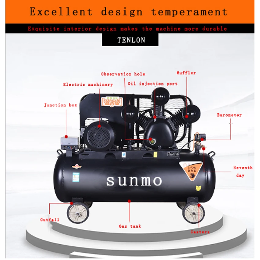 Воздушный компрессор поршневой ленты для ремонта высокой мощности и низкого