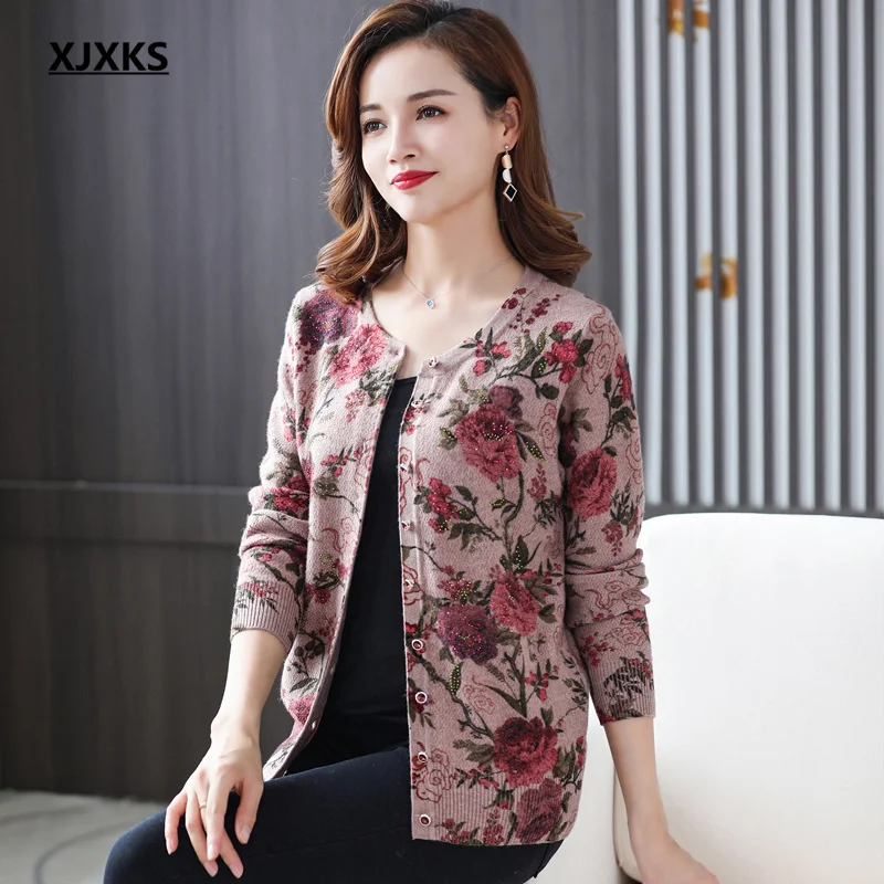 XJXKS новинка сезона осень-зима 2021 женский кардиган высококачественный