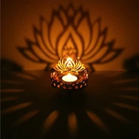 candlestick retro hollow carved tealight candle holder buddha ghee lamp holder light desktop decoration ornaments buddhist suppl