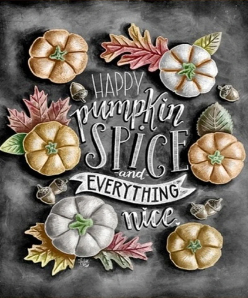 

DIY 5D Diamond Painting Happy Pumpkin Spice Cross Stitch Mosaic diamond embroidery Needlework Patterns Rhinestone paintings