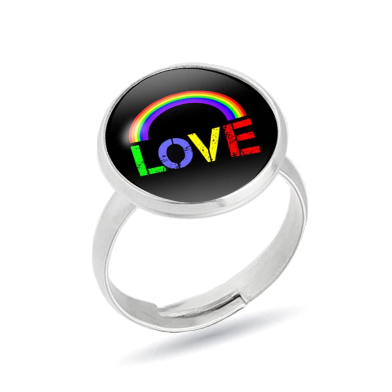Кольца с изображением ЛГБТ радуги обручальные вечерние кольца из титана 316L
