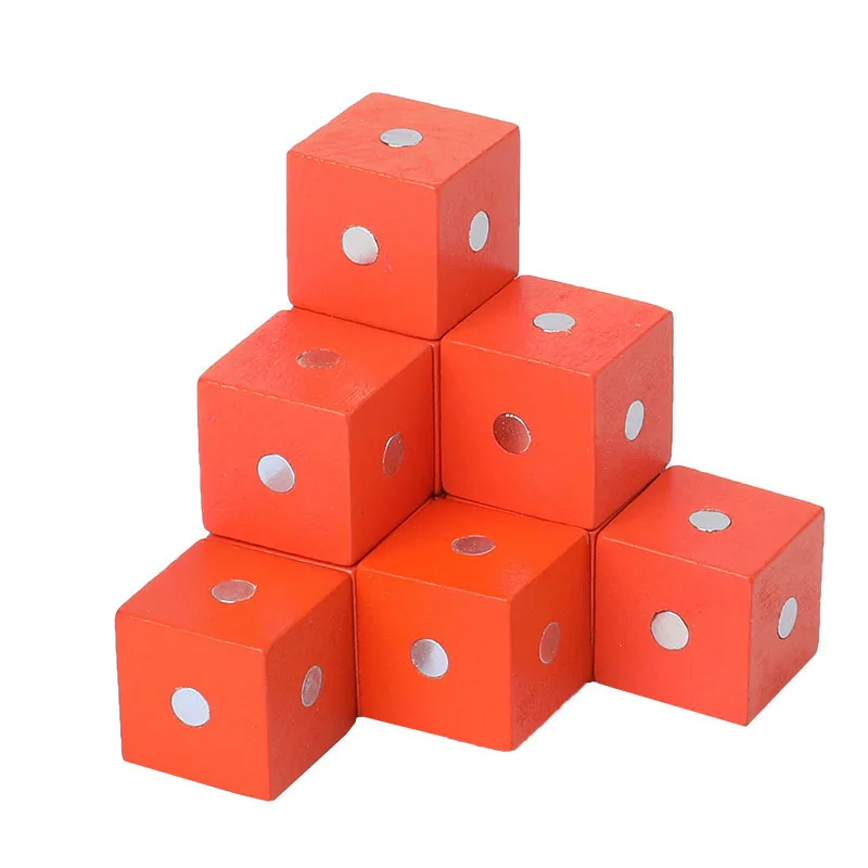 10pcs 10 шт. 2X2 см магнитные кубики цветные деревянные строительные блоки игра деревянная игрушка детская геометрическая форма цвет обучающие игрушки для детей - Цвет: 10pcs