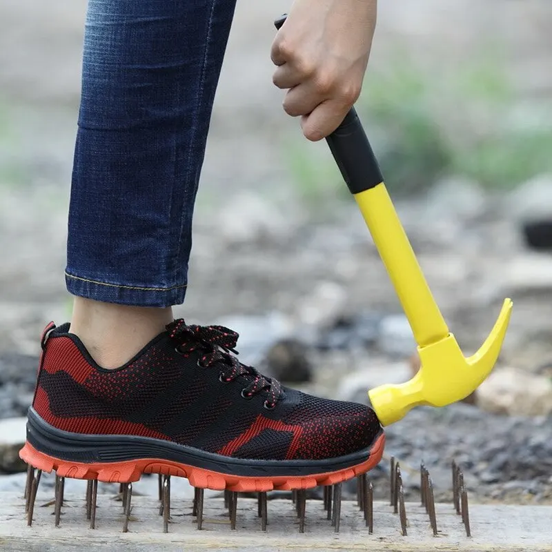 Новинка Мужская дышащая обувь со стальным носком Уличная противоскользящая