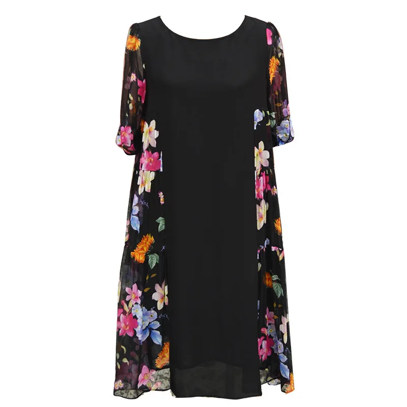 

T2015 New Fashion Summer Clothing Beach Wind Young Leisure Floral Print Panel Women's Silk Dress