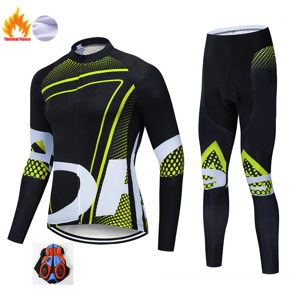 Winter suit Велосипедная одежда для мужчин зима Синий pro велосипедная майка комплект велосипедных брюк мужские Ropa Ciclismo термальная флисовая велосипедная одежда для мужчин - Цвет: Winter suit
