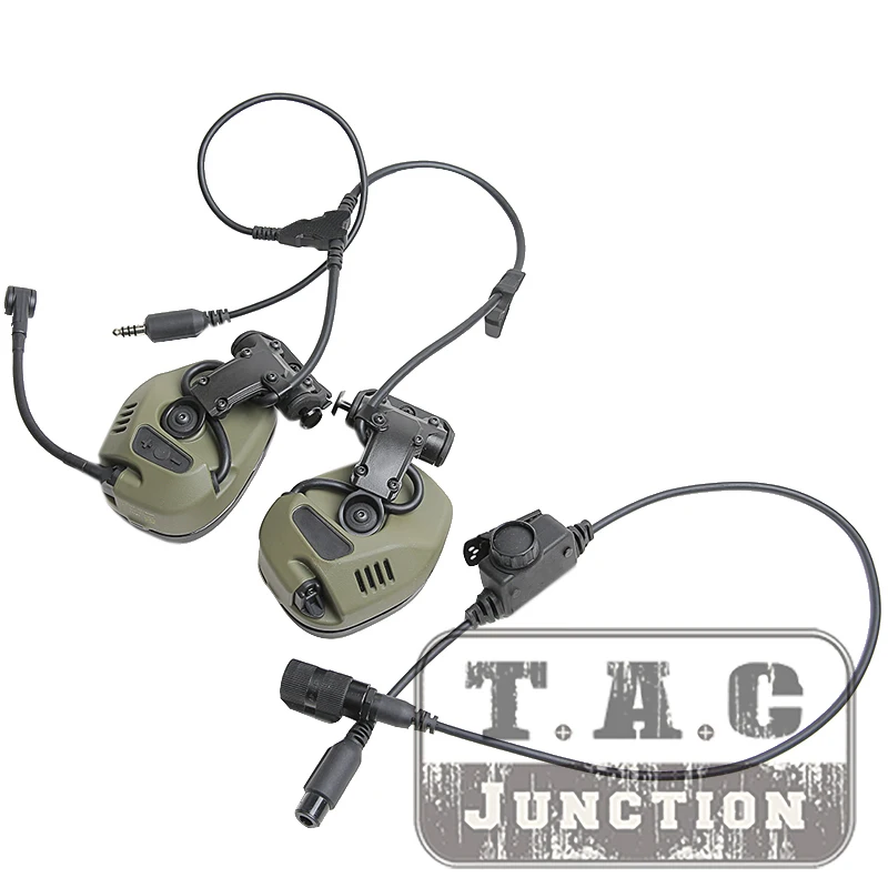FCS RAC Tactical Rail Attached гарнитура Связи с PTT шум Reduct защиты слуха для быстрого шлема