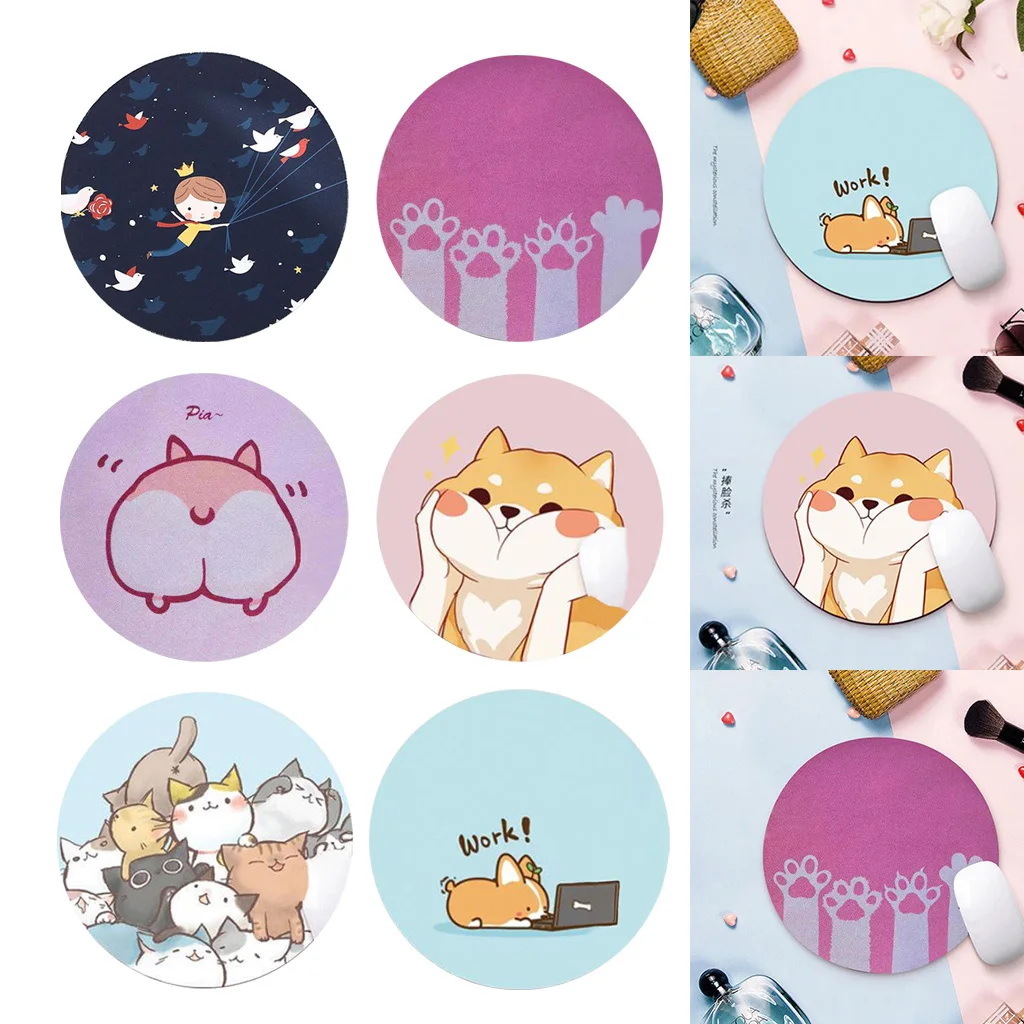 

Mouse Pad Gaming Mat Non-slip Rubber Base Mousepad Small Cartoon Round Gaming Extended Mouse Pad Full Desk Mouse Pad Desk Mat