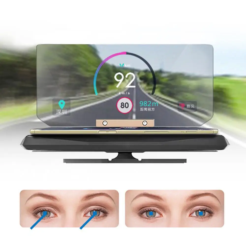 Автомобильный дисплей на лобовое стекло HUD предупреждение о скорости GPS