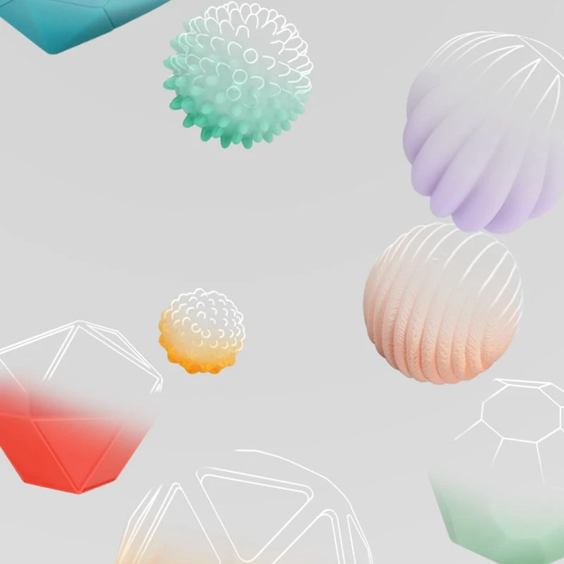 

6PCS Soft Grasping Ball Baby Toy Massage Sense Contact Ball Suit Baby Grasping Ball