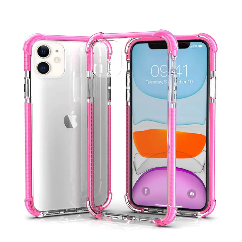 Для iPhone 11 чехол 5,8 дюймов 6,1 дюймов 6,8 дюймов гибридный ударопрочный ТПУ и PC задняя крышка для iPhone XS MAX XR - Цвет: Rose Red