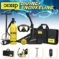 dideep 1l scuba diving tank oxygen cylinder snorkeling tube set respirator diving glasses storage bag buceo snorkeling equipment
