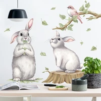 lovely wall stickers lovely animals rabbit bird and tree wall stickers modern and fashionable cartoon animal wall stickers