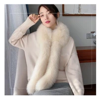ms minshu genuine fox fur scarf with tails natural fox fur collar fashion women winter scarf real fox fur collar